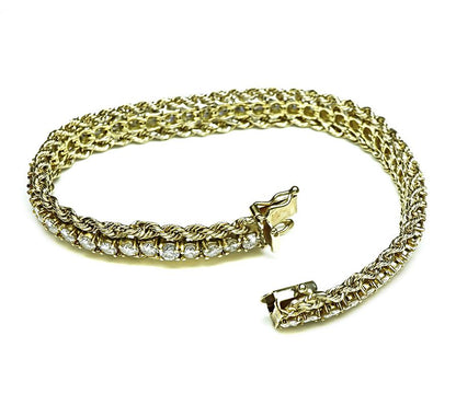 Estate 7.00ct Diamond Gold Bracelet