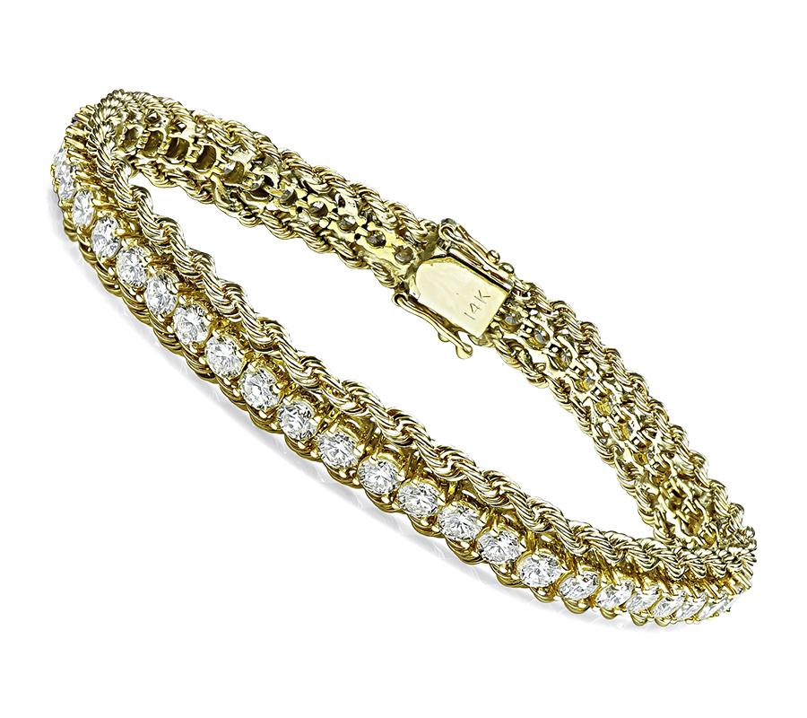 Estate 7.00ct Diamond Gold Bracelet