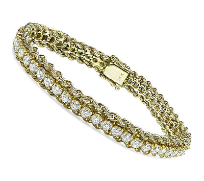 Estate 7.00ct Diamond Gold Bracelet