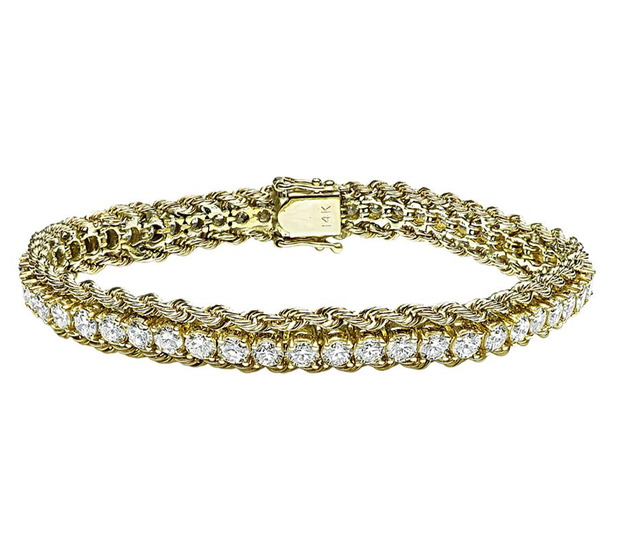 Estate 7.00ct Diamond Gold Bracelet