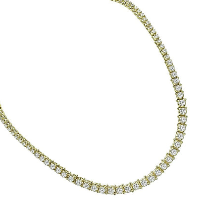 Estate 7.00ct Diamond Gold Tennis Necklace