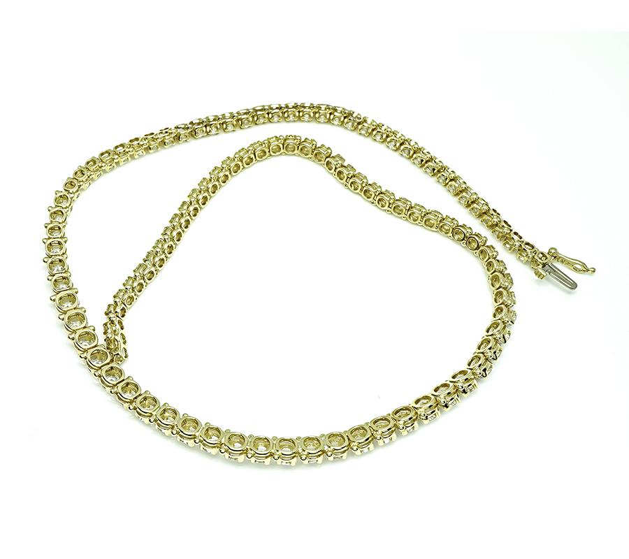 Estate 7.00ct Diamond Gold Tennis Necklace