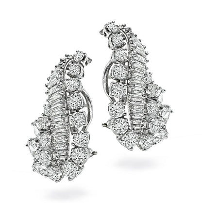 1960s 7.00ct Diamond Platinum Earrings