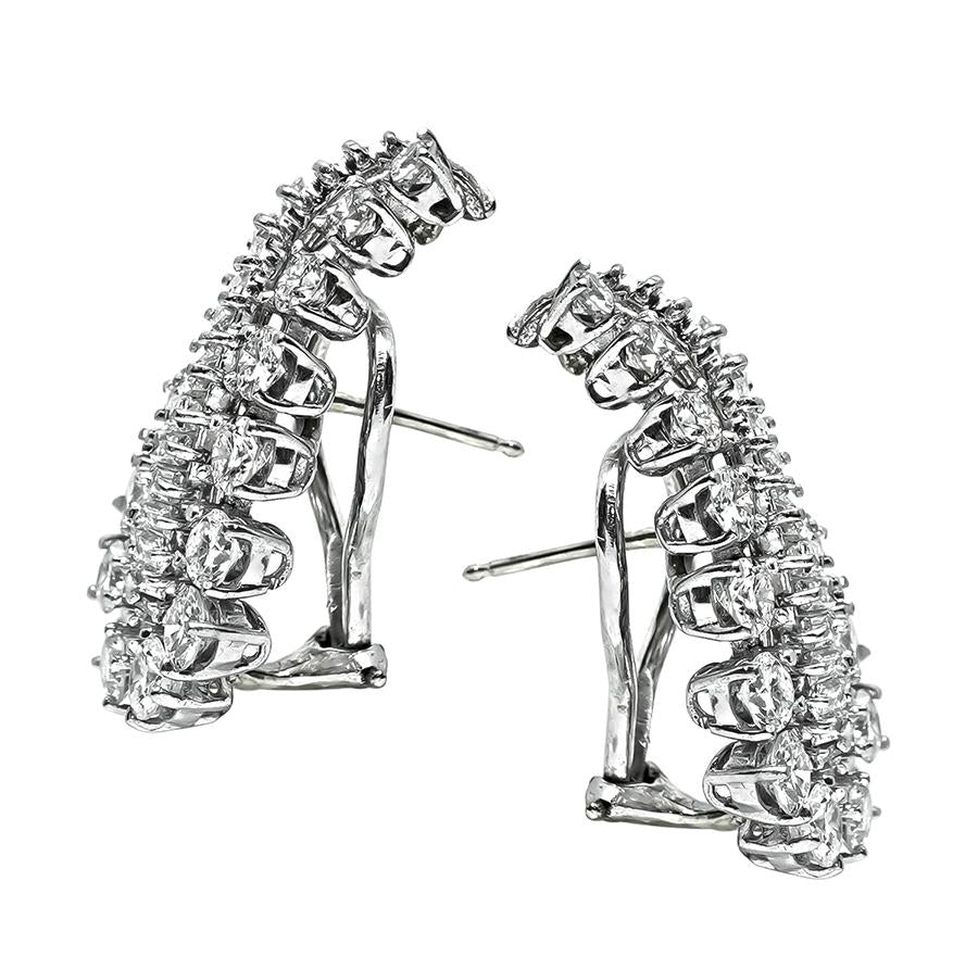 1960s 7.00ct Diamond Platinum Earrings