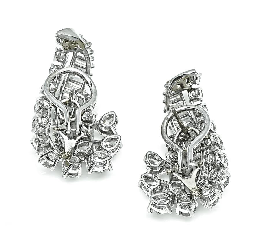 1960s 7.00ct Diamond Platinum Earrings