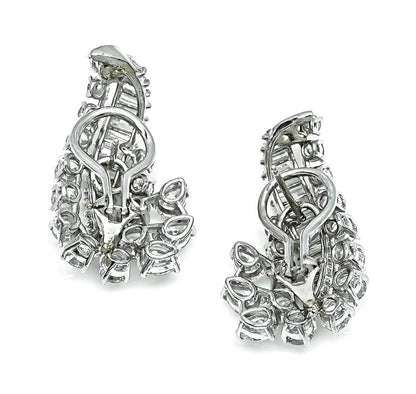1960s 7.00ct Diamond Platinum Earrings