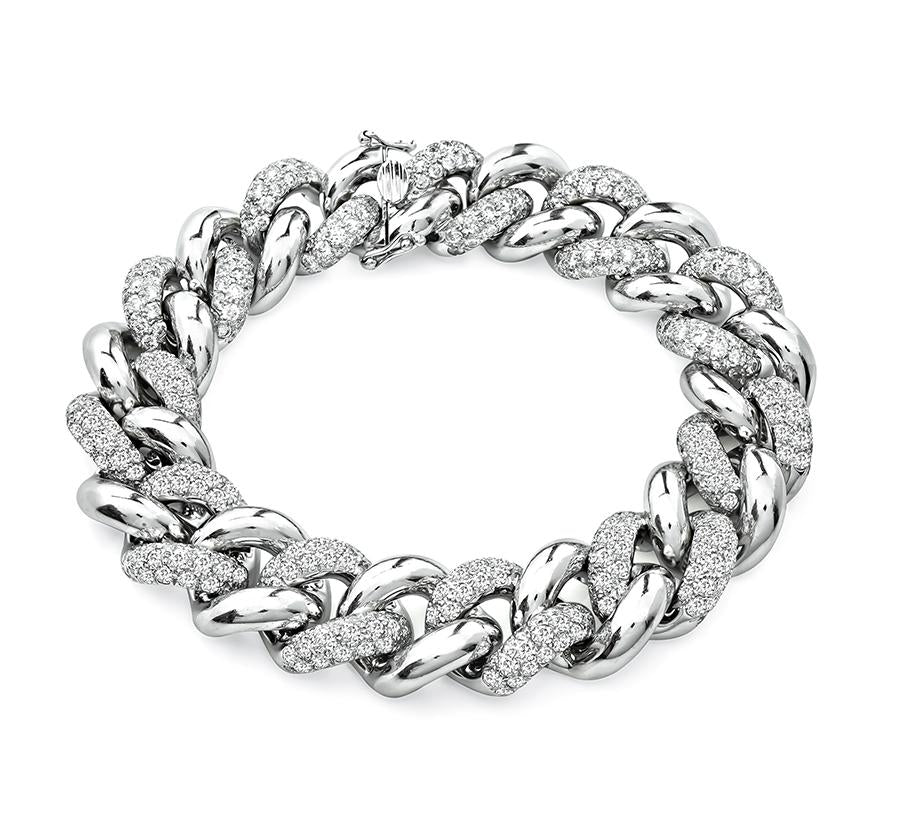 Estate 7.00ct Diamond 18k White Gold Bracelet