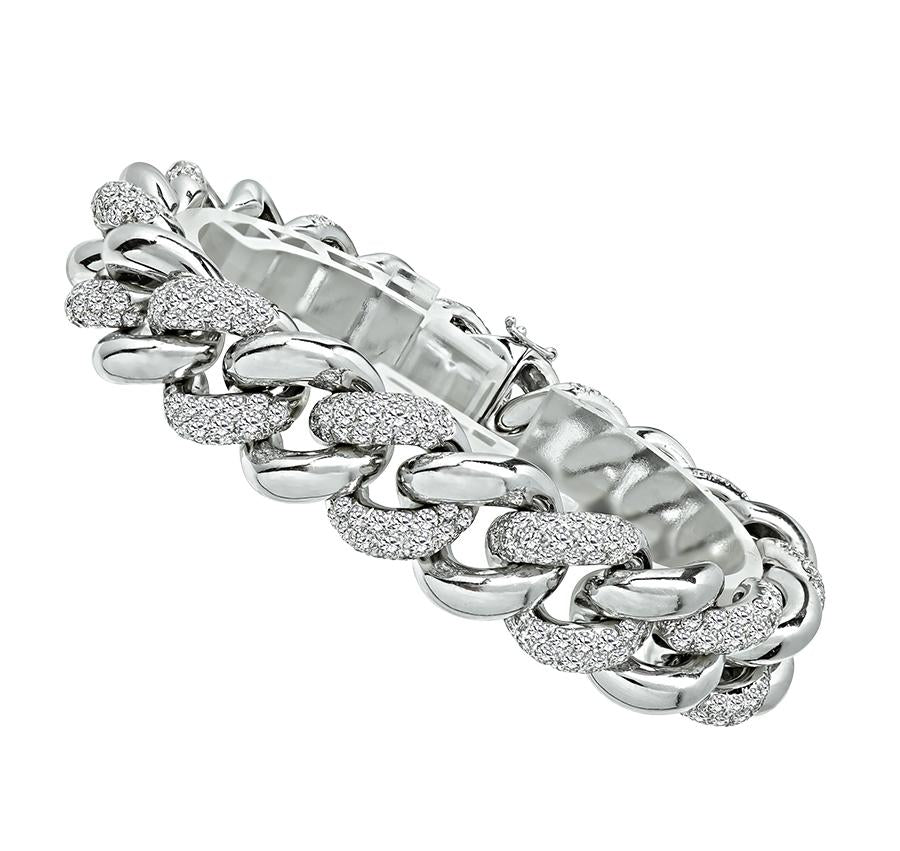 Estate 7.00ct Diamond 18k White Gold Bracelet