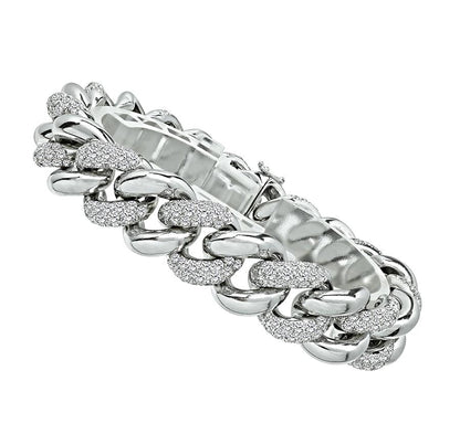 Estate 7.00ct Diamond 18k White Gold Bracelet