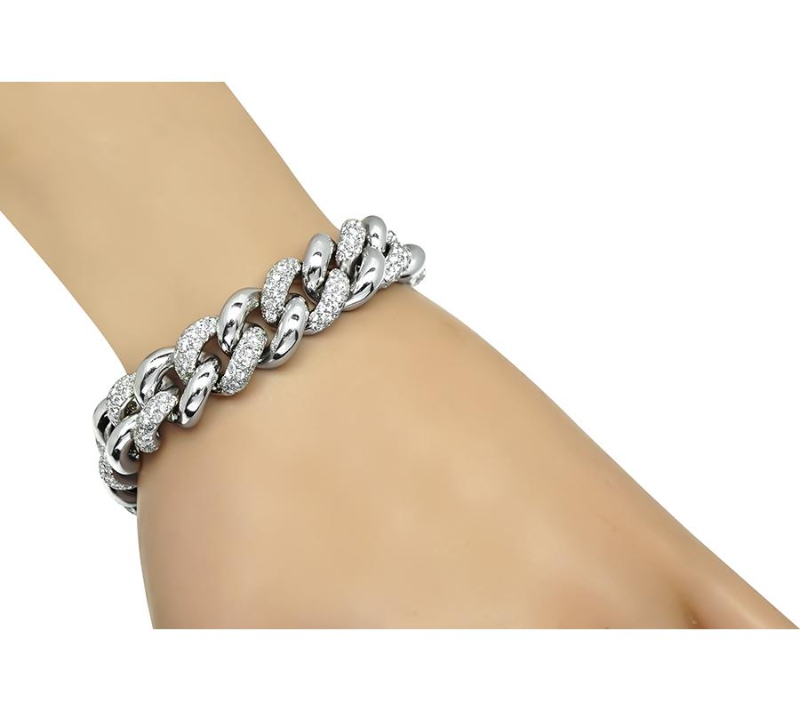Estate 7.00ct Diamond 18k White Gold Bracelet