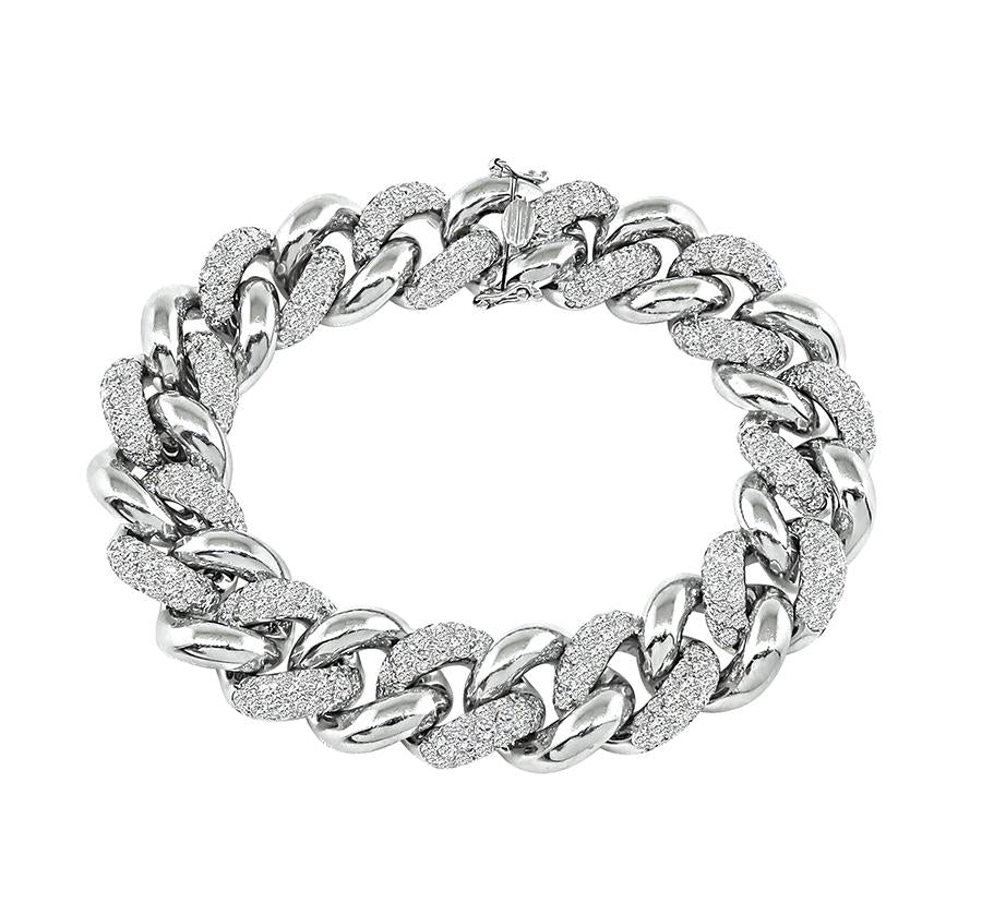 Estate 7.00ct Diamond 18k White Gold Bracelet