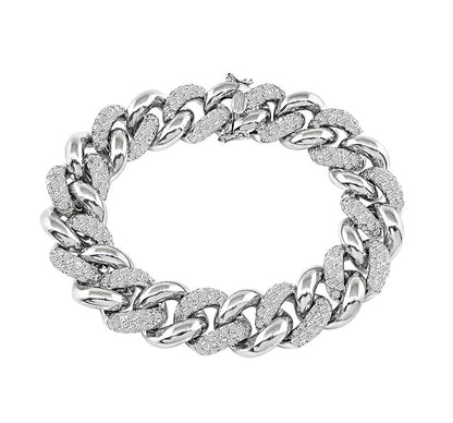 Estate 7.00ct Diamond 18k White Gold Bracelet