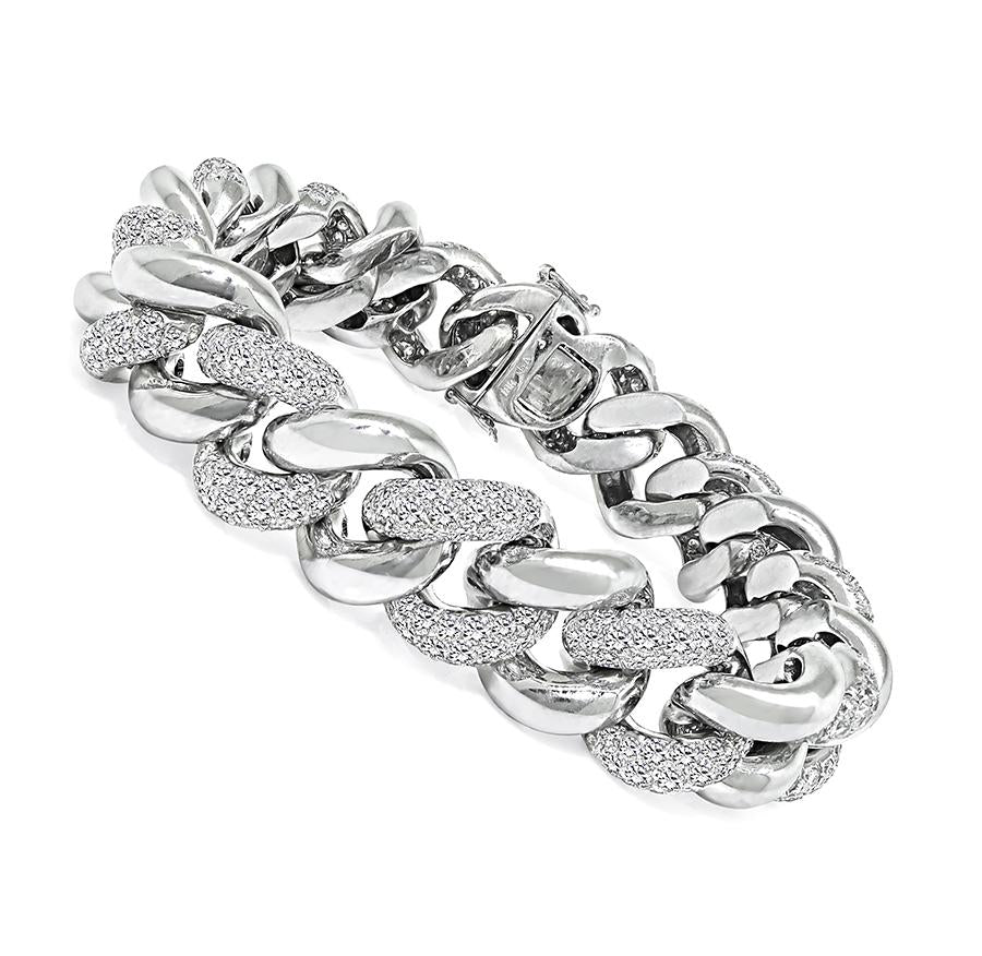 Estate 7.00ct Diamond 18k White Gold Bracelet