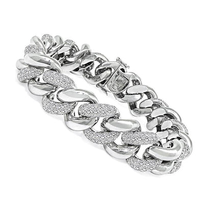 Estate 7.00ct Diamond 18k White Gold Bracelet