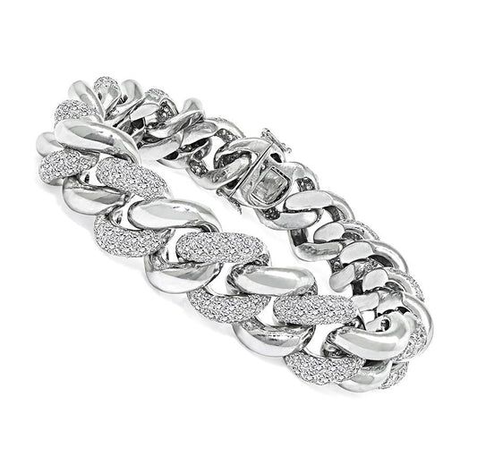 Estate 7.00ct Diamond 18k White Gold Bracelet
