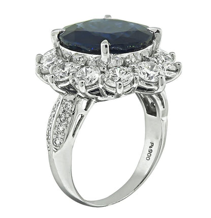 7.34ct Ceylon Sapphire 2.52ct Diamond Engagement Ring
