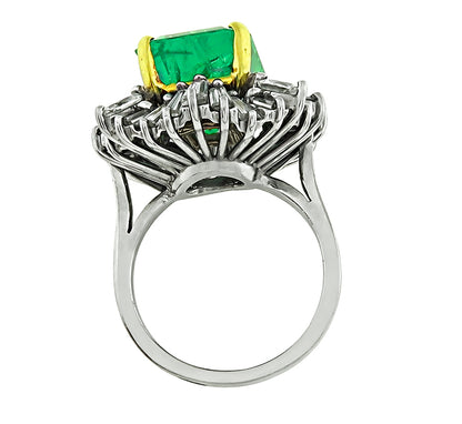 Estate 8.00ct Colombian Emerald 2.50ct Diamond Ring