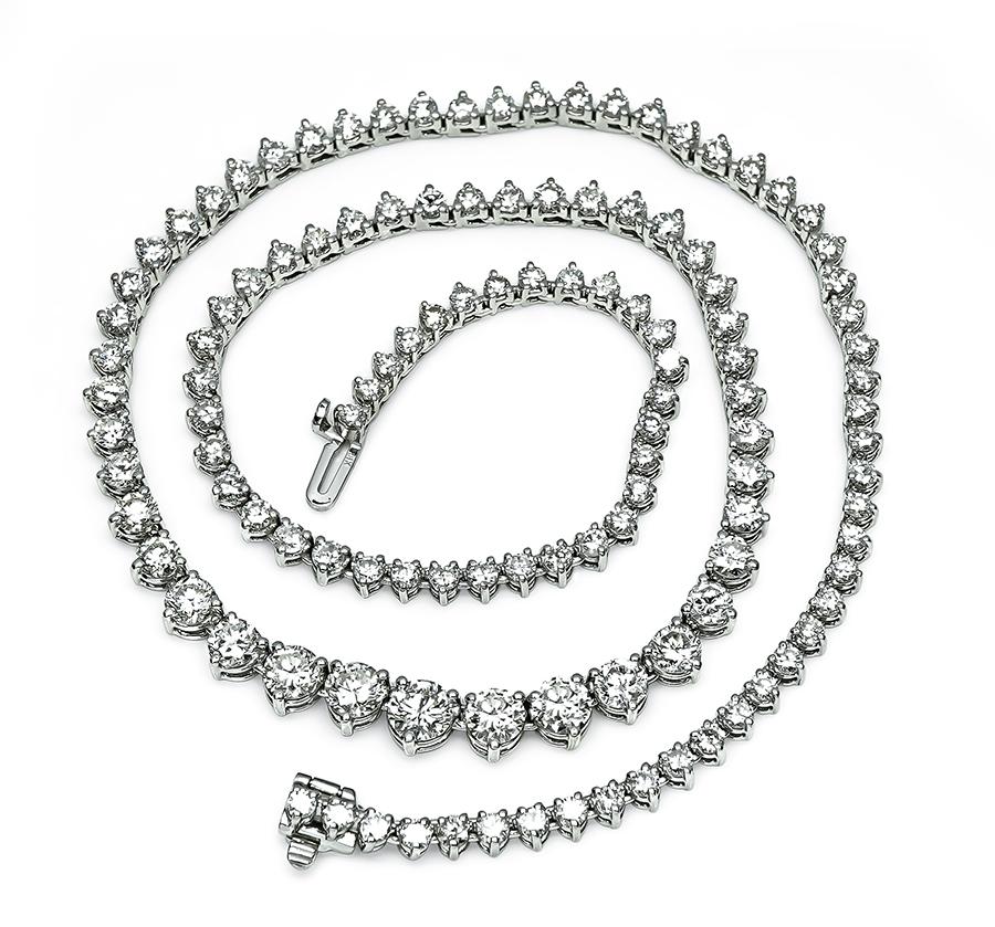 Estate 8.00ct Diamond Tennis Necklace