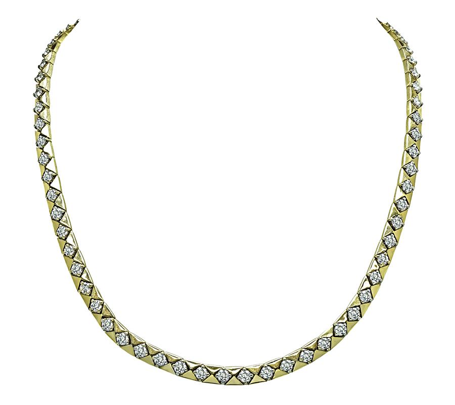 Estate 8.00ct Diamond Gold Necklace