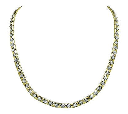 Estate 8.00ct Diamond Gold Necklace