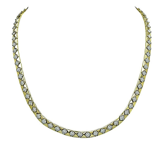Estate 8.00ct Diamond Gold Necklace