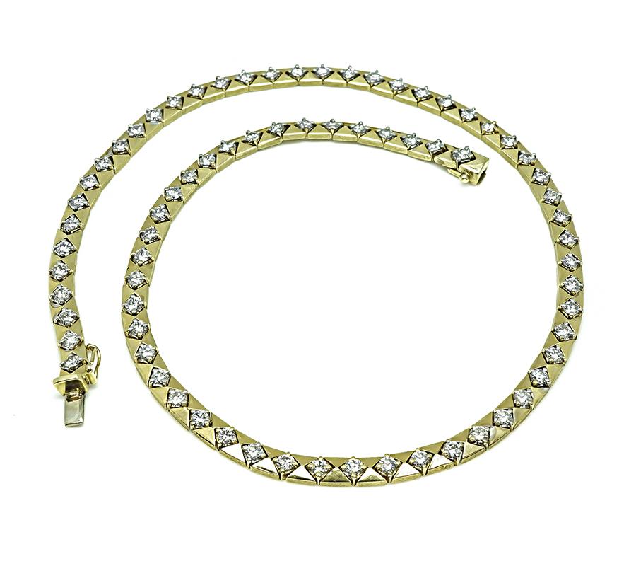 Estate 8.00ct Diamond Gold Necklace
