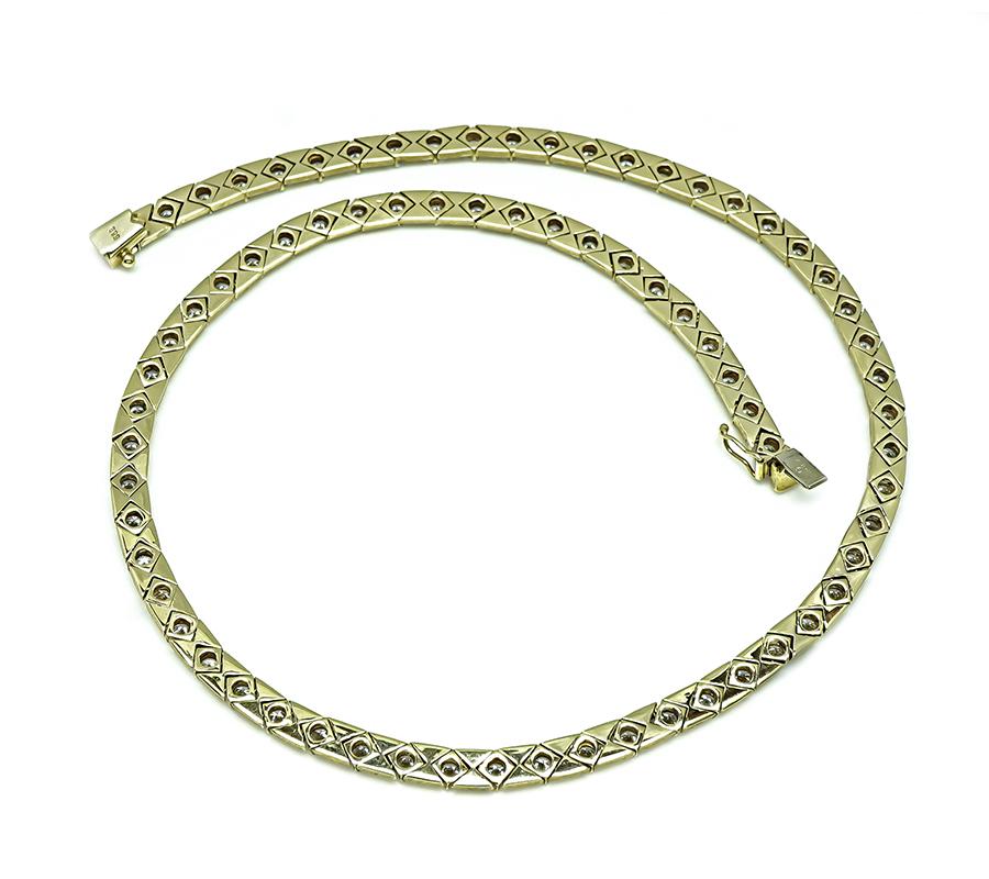 Estate 8.00ct Diamond Gold Necklace