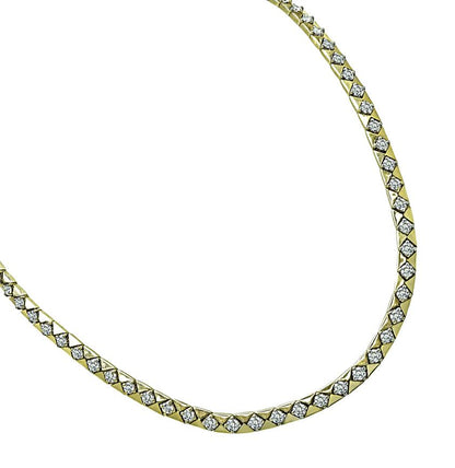 Estate 8.00ct Diamond Gold Necklace