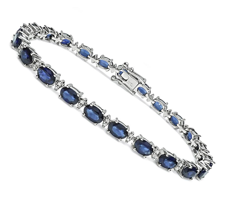 Estate 8.13ct Sapphire 0.50ct Diamond Bracelet