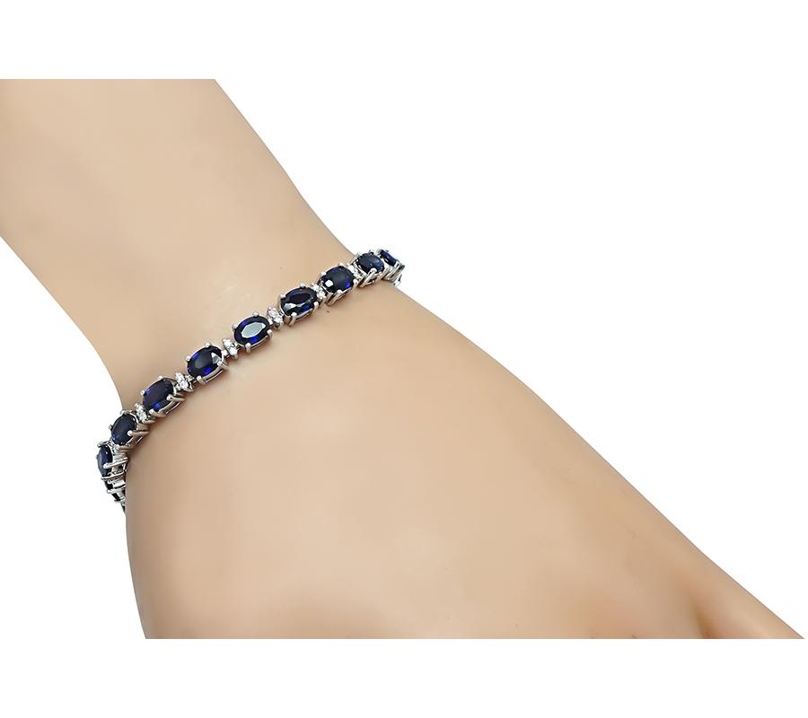 Estate 8.13ct Sapphire 0.50ct Diamond Bracelet