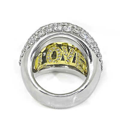 Estate 8.00ct Diamond Platinum and 18k Yellow Gold Love Ring