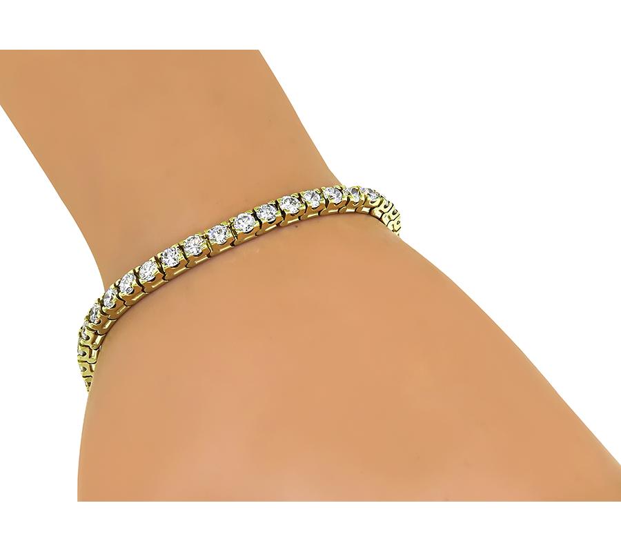 Estate 8.00ct Diamond 14k Yellow Gold Tennis Bracelet