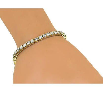 Estate 8.00ct Diamond 14k Yellow Gold Tennis Bracelet
