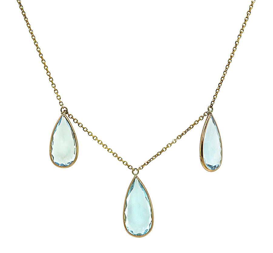 Estate 9.03ct Aquamarine Gold Necklace