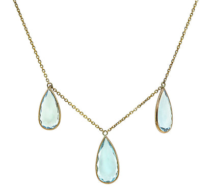 Estate 9.03ct Aquamarine Gold Necklace