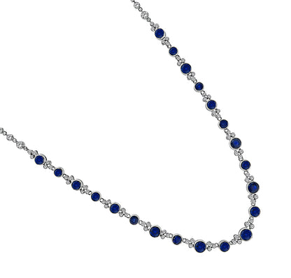 Estate 9.54ct Sapphire 1.68ct Diamond Necklace
