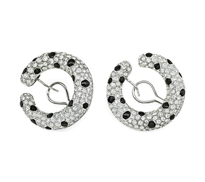 Estate 9.02ct Diamond Onyx Earrings