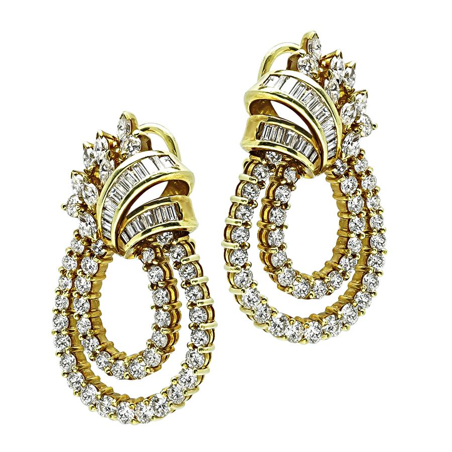 Estate 9.00ct Diamond Yellow Gold Earrings