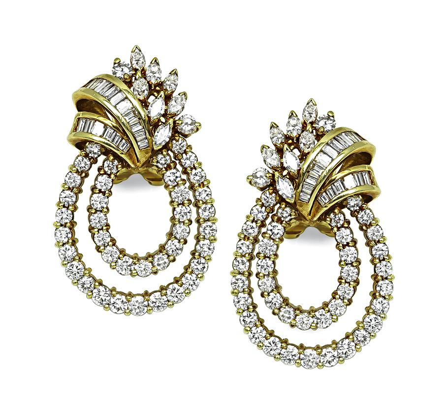 Estate 9.00ct Diamond Yellow Gold Earrings
