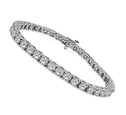 Estate 9.33ct Diamond 14k White Gold Tennis Bracelet