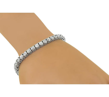Estate 9.33ct Diamond 14k White Gold Tennis Bracelet