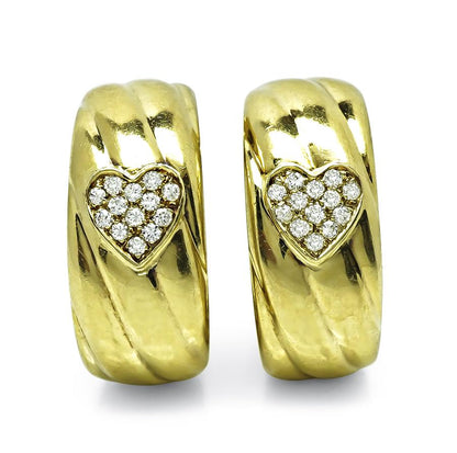 Estate Fred 0.65ct Diamond 18k Yellow Gold Hoops Earrings