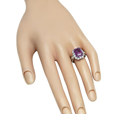 Estate GIA 4.60ct No Heat Pink Sapphire 1.19ct Diamond Engagement Ring