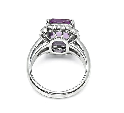 Estate GIA 4.60ct No Heat Pink Sapphire 1.19ct Diamond Engagement Ring