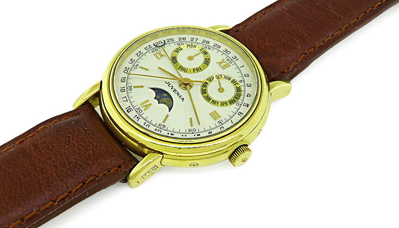 Estate Juvenia Automatic Yellow Gold Watch