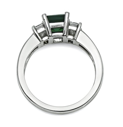 Estate AGL Certified 1.45ct Emerald 0.70ct Diamond Engagement Ring