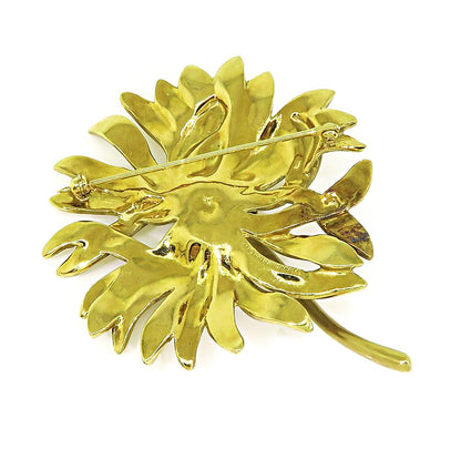 Estate A. Cummings 18k Yellow Gold Flower Pin