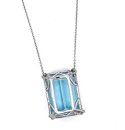 Estate 20.00ct Aquamarine Pendant Necklace