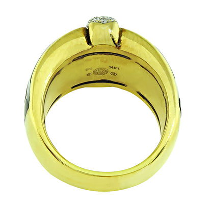 Estate Asch Grossbardt 0.50ct Diamond Onyx Mother of Pearl Ring