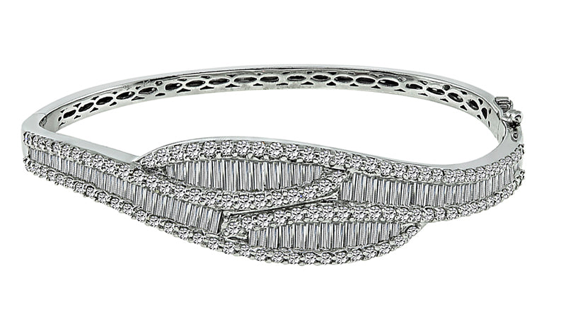 Estate 5.00ct Diamond White Gold Bangle